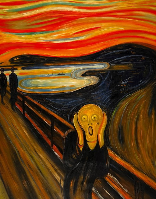 Edvard Munch – The Scream - Hand-painted interpretation | Oil on canvas (rolled up)