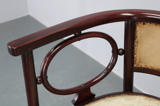 Image 1 of Beukenhouten bank en stoel