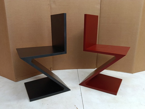 Image 1 of Sedia ALIVAR MVSEVM 514 ZIG ZAG (NUOVA, MAI USATA) Rosso Bordeaux o Nero