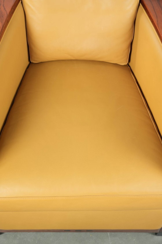 Image 1 of Fauteuil jaune de style Art déco, modèle Frank, de la série Decoforma, signé Schuitema, en bon état.