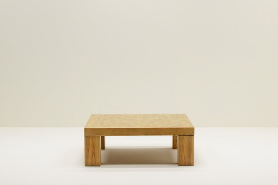 Image 1 of Square Oak Mosaic Coffee Table from Rolf Middelboe & Gorm Lindum for Tranekaer, Denmark 70s