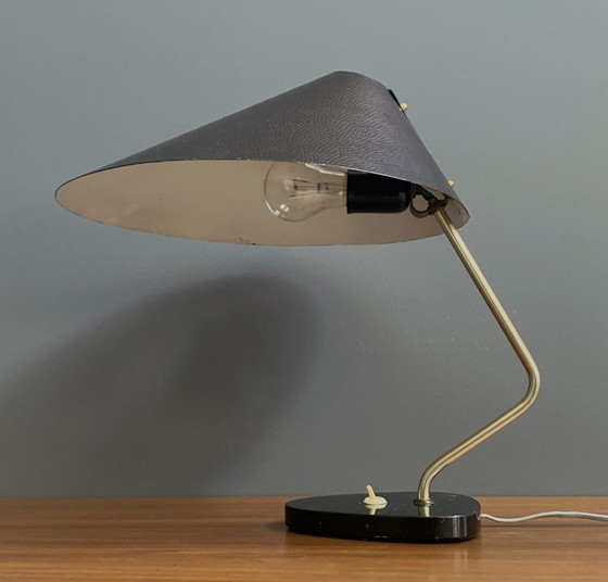 Image 1 of Lampe de table en métal couleur bronze par PGH Elekto, années 1960