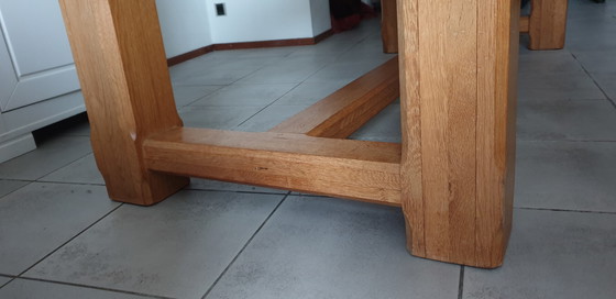 Image 1 of Vintage Tanned Oak Dining Room Table