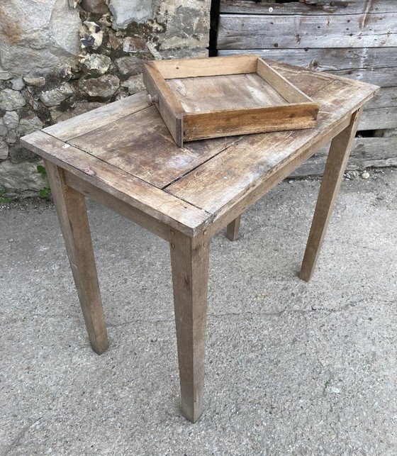 Image 1 of Bureau van massief eikenhout met 1 lade, 80x45 cm