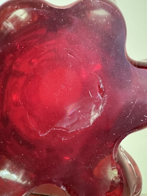 Image 1 of Red Murano Glass Vase 70's