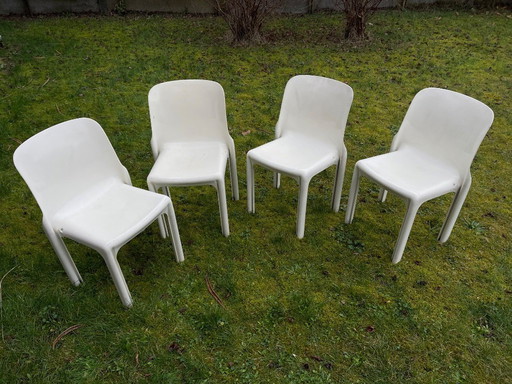 4x originale Selene-Stühle, Artemide, Vico Magistretti