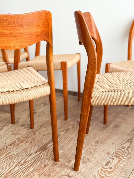 Image 1 of Niels O. Møller Modell 71 Esszimmerstuhl, 8er-Set für J.L. Mollers, 1951