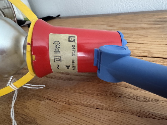 Image 1 of Vintage spotlight by Massive for IKEA in yellow/blue/red 80s.