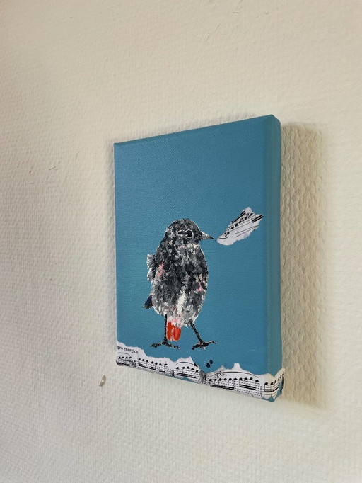 Gemälde eines jungen Hausrotschwanzes