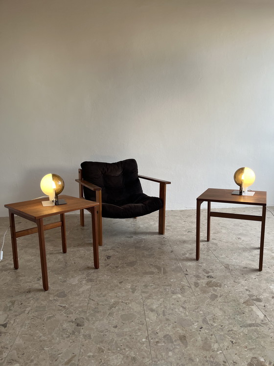 Image 1 of 2 lámparas de mesa originales “Harvey Guzzini Sirio 1970”