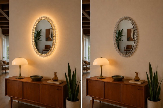 Image 1 of Miroir lumineux au design vintage, Rupert Nikoll, années 1950/60