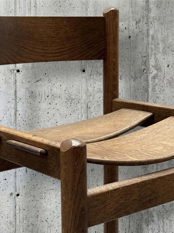 Image 1 of 2x SGABELLI DA BAR IN LEGNO DI ROVERE IN STILE CASSINA MAGISTRETTI