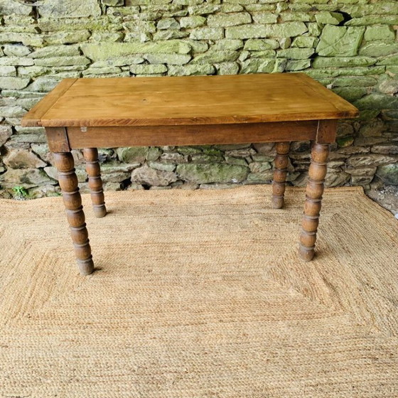 Image 1 of Table pieds bobines 1m20