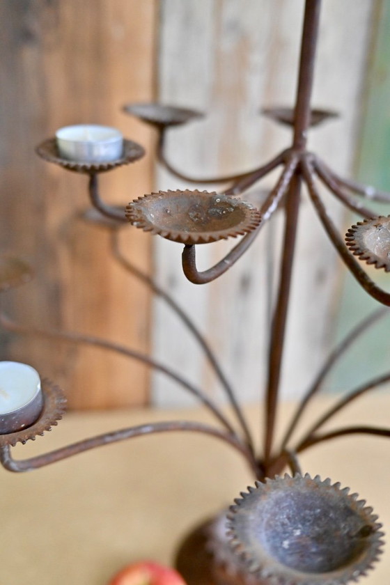 Image 1 of Grande albero di Natale brutalista/portacandele - Forgiatura