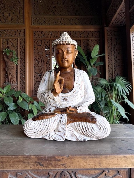 Buda de madera hecho a mano – Estatua de meditación – 53 cm – Objetos decorativos, Wood (photo 5 of 5)