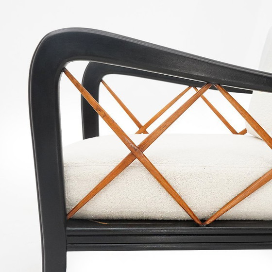 Image 1 of Coppia di poltrone con struttura in legno, anni '40