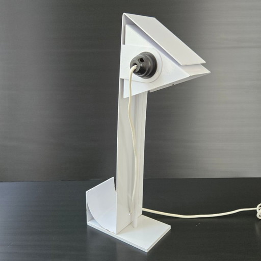 SUPERB VINTAGE LAMP 1970-1980 IN WHITE LACQUERED BENT METAL, 70S, 80S, 1980S DESIGN