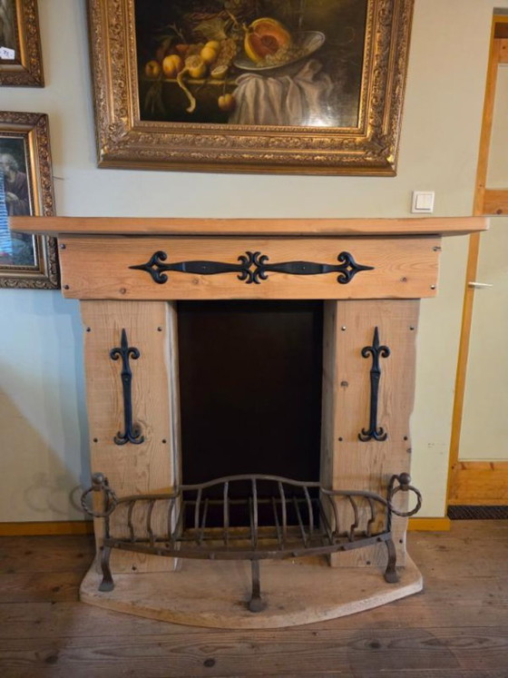 Rural decorative fireplace with wrought iron firebox – Decorative Objects, Wood (photo 4 of 9)