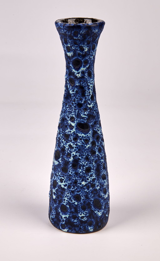 Blaue Kreutz Keramik Fat Lava Vase