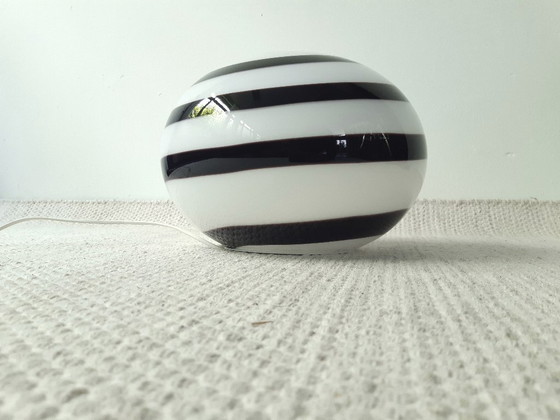 Image 1 of Large ILU di Vetro glass table lamp / floor lamp, model Zebra black and white glass, Italian glass Dutch design
