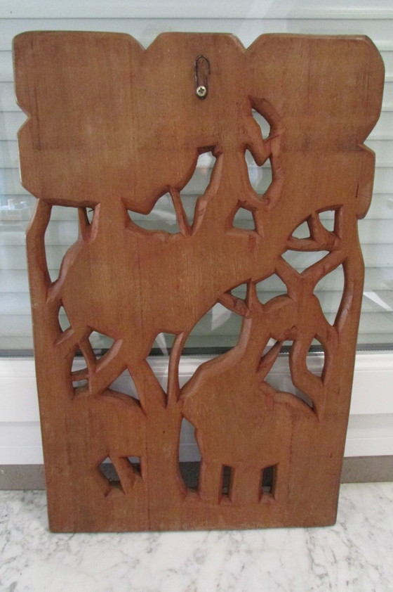 Decorazioni murali, scena etnica in legno traforato (photo 4 of 5)