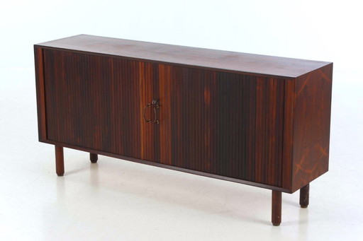 Scandinavian Rosewood Low Buffet with Two Sliding Doors, 1960.