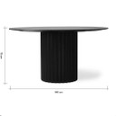 HKliving Pillar Runder Esstisch - 140 cm Durchmesser - Schwarz - Holz