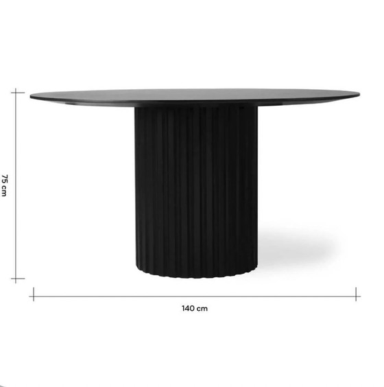 Image 1 of HKliving Pillar Round Dining Table - 140 cm Diameter - Black - Wood