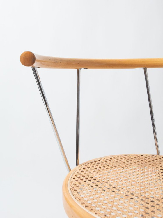 Image 1 of Stoelen met rotan zitting en chroom