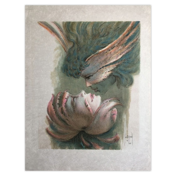 Francis de Saint-Genies Lithographie Signée Le Baiser 1985 – Lithographies et sérigraphies, Paper (photo 2 of 5)