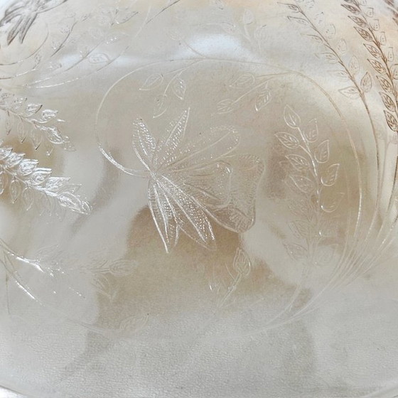 Image 1 of Ciotola vintage Jeanette Floragold Louisa in vetro ondulato, anni '50