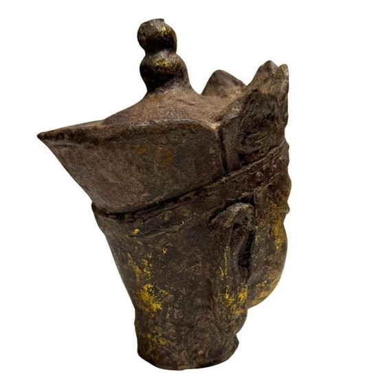 Paar Ksitigarbha (Dizang Pusa) Köpfe – Vergoldetes Gusseisen, China, 18.-19. Jahrhundert – Bildhauerei (photo 13 of 19)