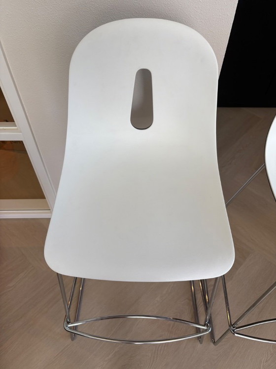 Image 1 of 2x Chairs & More Gotham Barhocker | weiß/grau | Italienisches Design