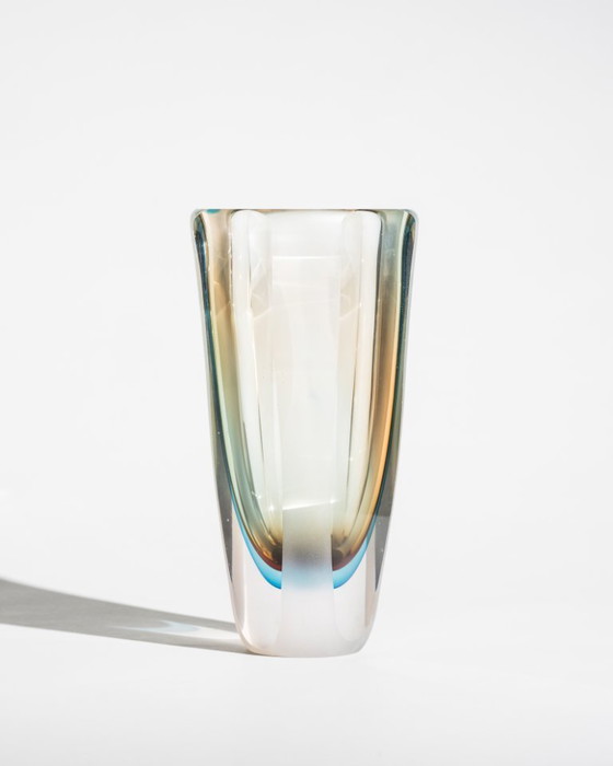 Image 1 of Monumental Murano Sommerso Glass Vase Attributed to Seguso Vetri d’Arte Italy