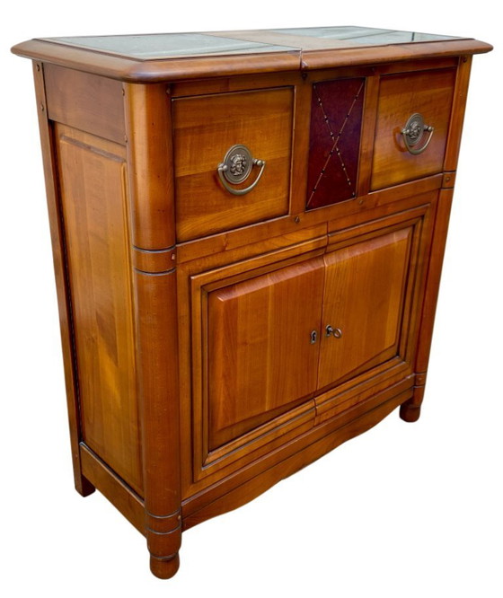 Image 1 of Small antique cherry wood entryway sideboard