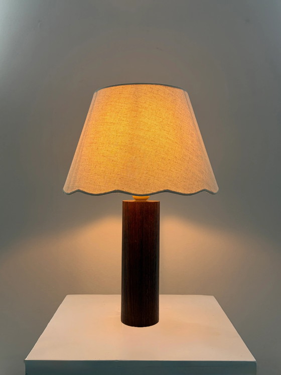 Lampada da tavolo vintage in legno – Lampade da tavolo, Wood, Cotton, Scandinavian (photo 5 of 5)
