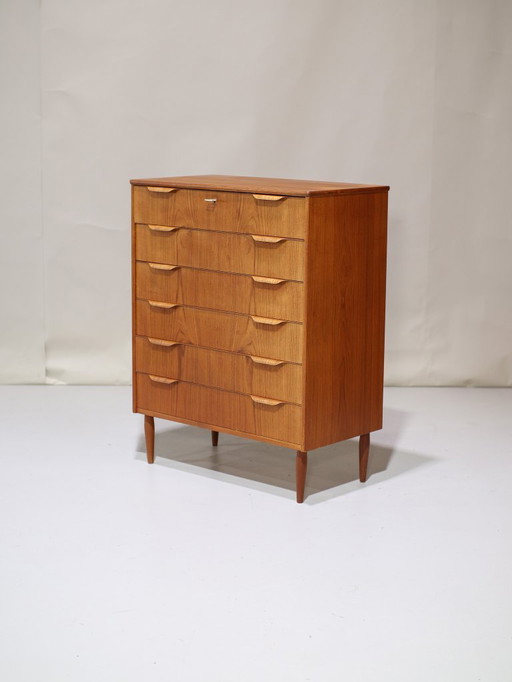 Chest of drawers teak Danish vintage plywood