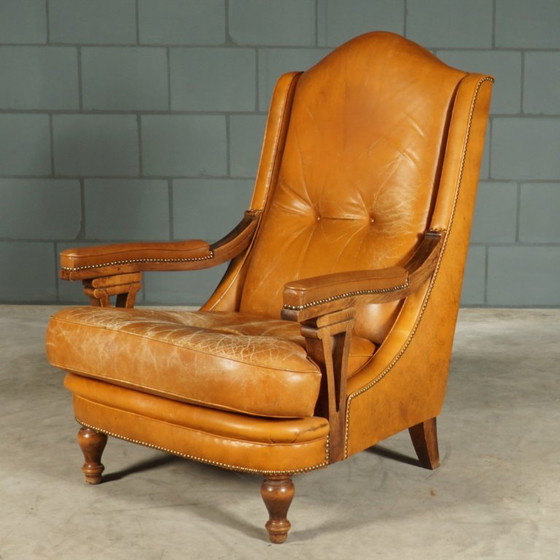 Fauteuil vintage en cuir marron – Wood, Leather (photo 7 of 16)