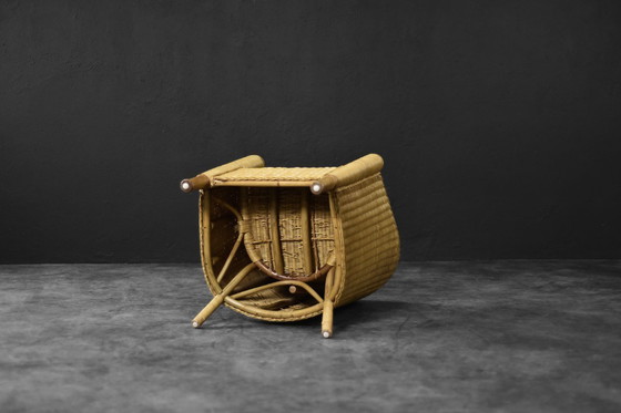 Image 1 of Vintage Italiaanse moderne Boho rotan stoel uit het midden van de eeuw, jaren 70