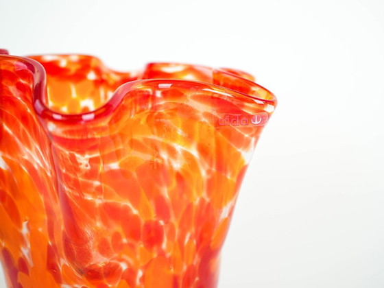 Image 1 of Orange glass vase, Danish design, 1970s, made in Denmark