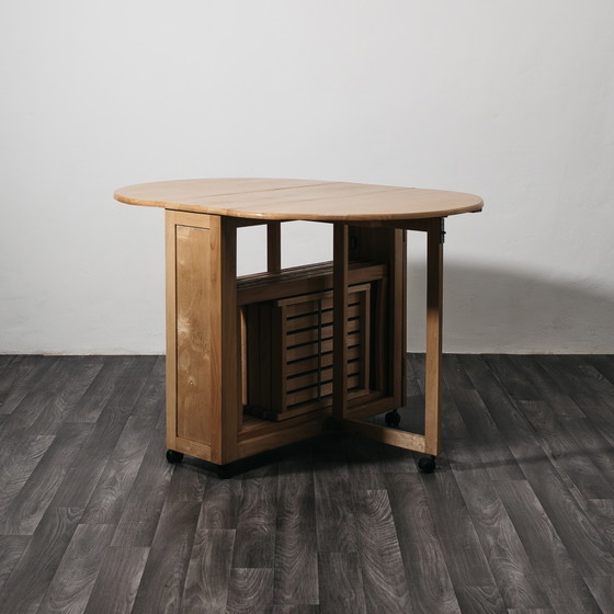 Image 1 of Folding Table and Chair Set, Space-Saving Design, 1980s Garden Dining Set