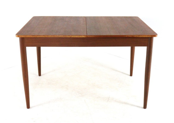 Vintage rectangular extendable Dining table midcentury 'Giessen' restored, Wood, Brown, Mid Century Modern (photo 8 of 15)