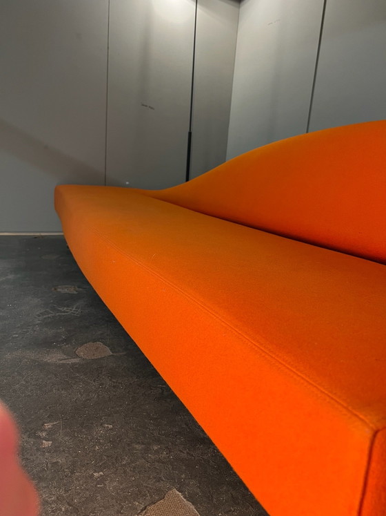 Divano moderno Cassina Aspen disegnato da Jean-Marie Massaud, Divani 3 posti, Lana, polished steel, Arancione (foto 4 di 6)