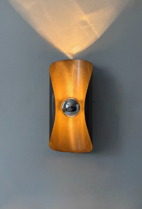 Image 1 of Coppia di applique da parete vintage, acciaio piegato, Francia, 1970