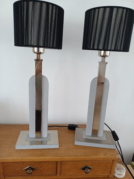 Image 1 of Lampes à poser vintage année 70 marque Deknudt 