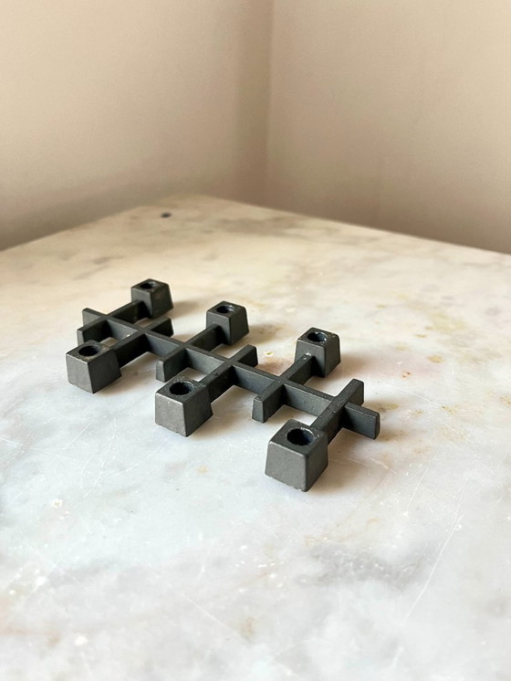 Image 1 of Vintage PARO Modular Candleholder by Jens Quistgaard – Danish Brutalist Cast Metal, 1970s