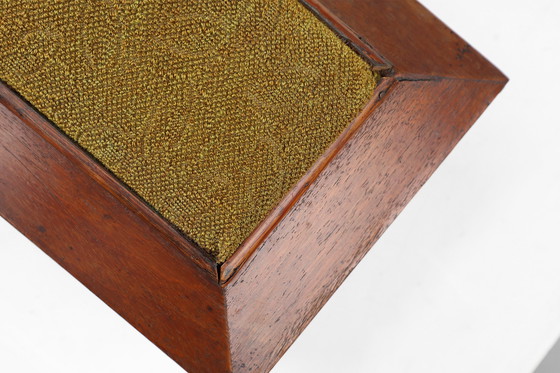 Image 1 of Scatola da cucito Art Déco francese con coperchio giallo, anni '900