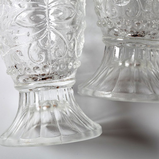 Set van 2 stijlvolle glazen van geperst glas, Cibulak, van Pavel Panek / 1977 – glazen karaffen (photo 2 of 11)