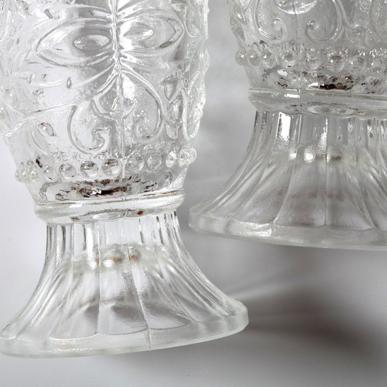 Set di 2 eleganti bicchieri in vetro pressato Cibulak di Pavel Panek / 1977 – Bicchieri e caraffe, Glass (photo 6 of 11)