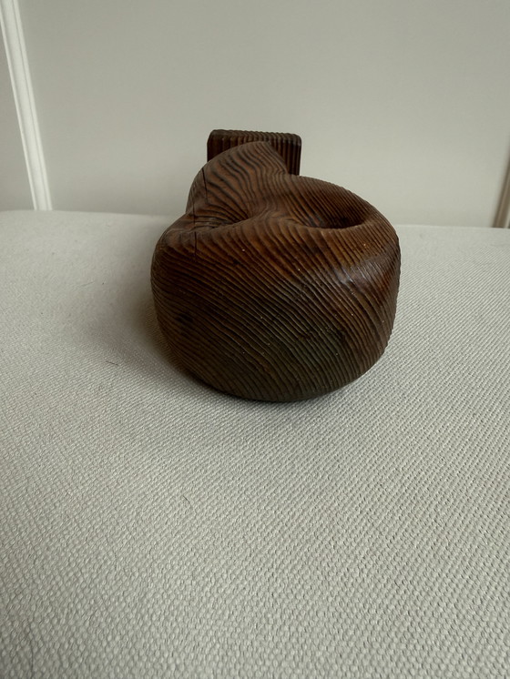 Image 1 of Mid-Century brutalistische houtsculptuur uil, Skandinavisch plm. 1960